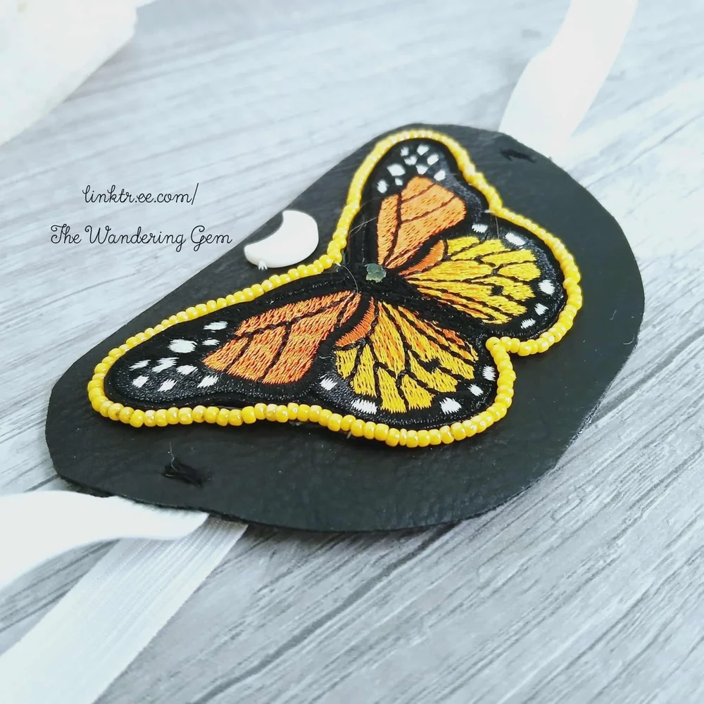 Embroidered Butterfly Eye Patch, Adjustable